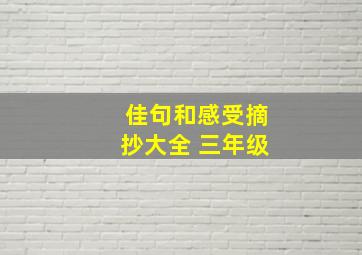 佳句和感受摘抄大全 三年级